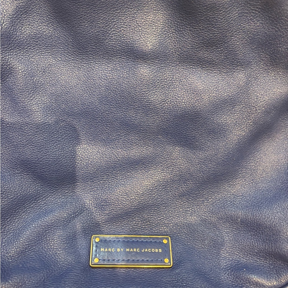 Marc by Marc Jacobs Royal Blue Leather Shoulder Bag with Gold Hardware - Picture 5 of 6